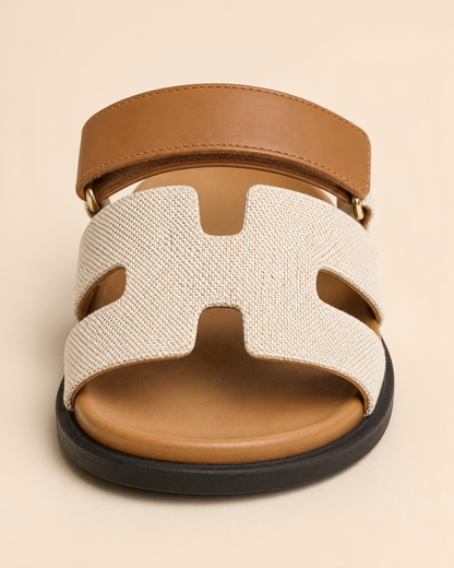Soriano Taormina Leather Sandal Dark brown/Grey