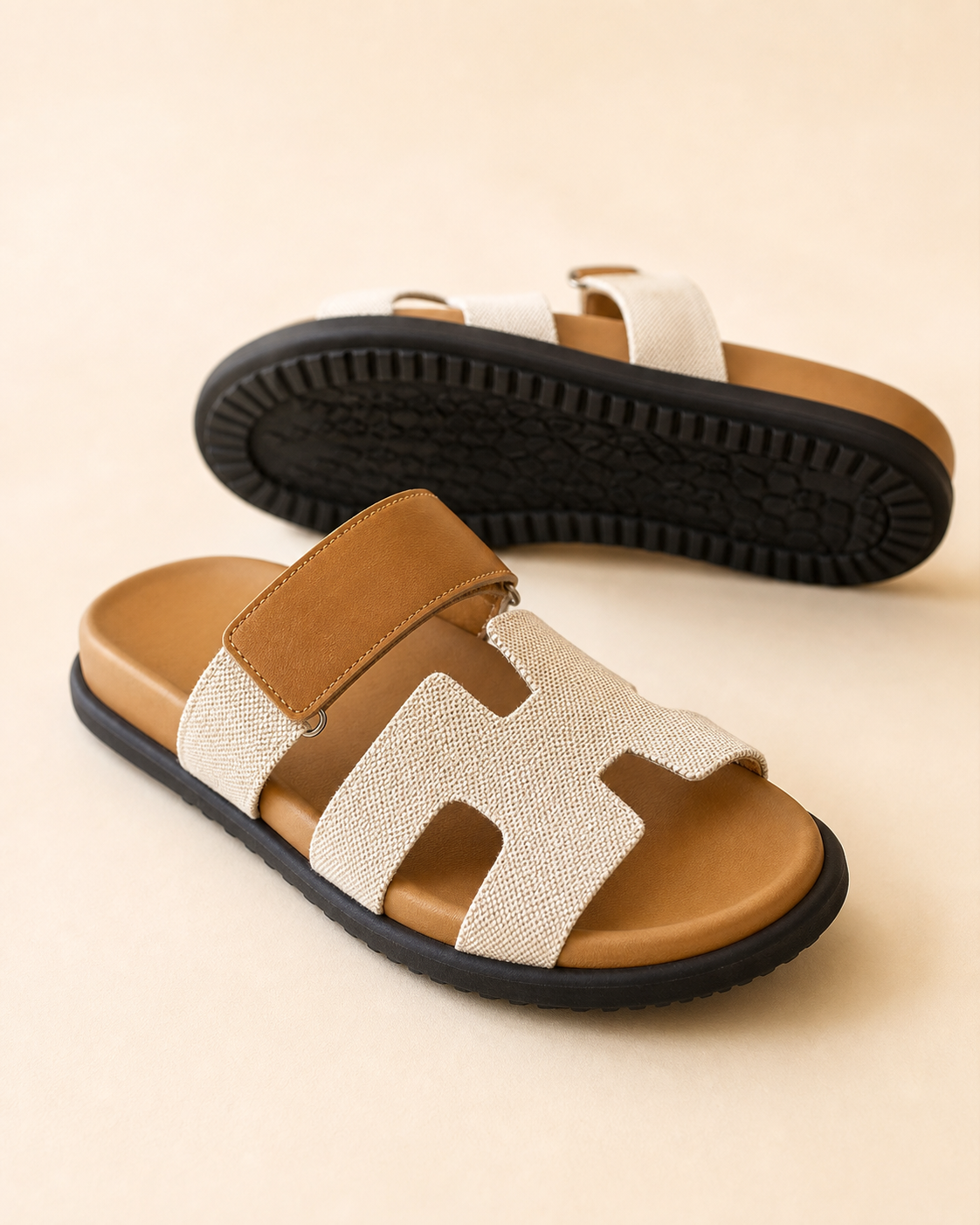 Soriano Taormina Leather Sandal Dark brown/Grey