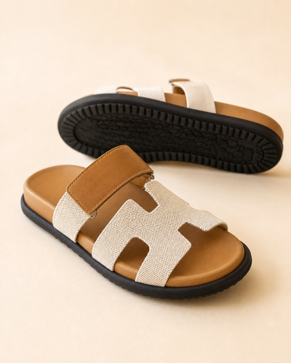 Soriano Taormina Leather Sandal Dark brown/Grey