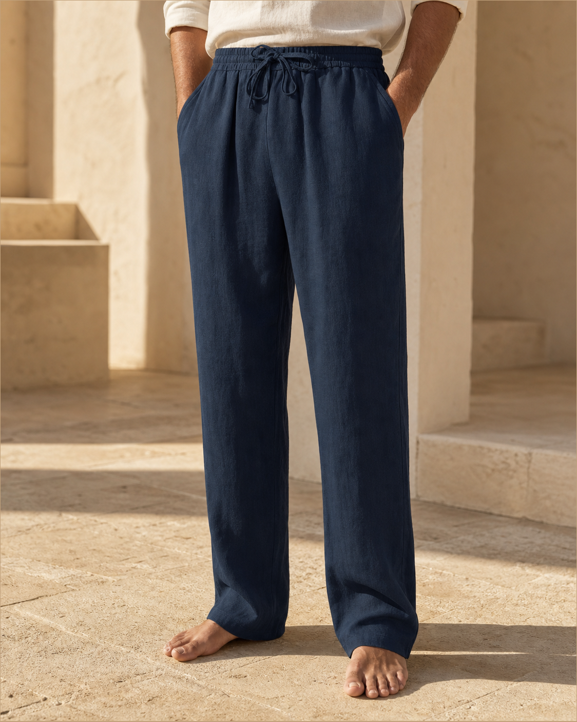 The Riviera Linen-Blend Drawstring Trouser