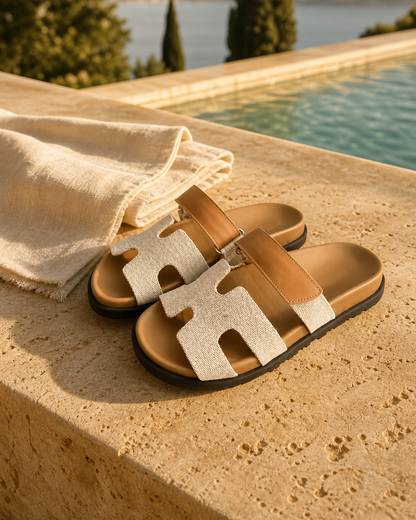 Soriano Taormina Leather Sandal Dark brown/Grey