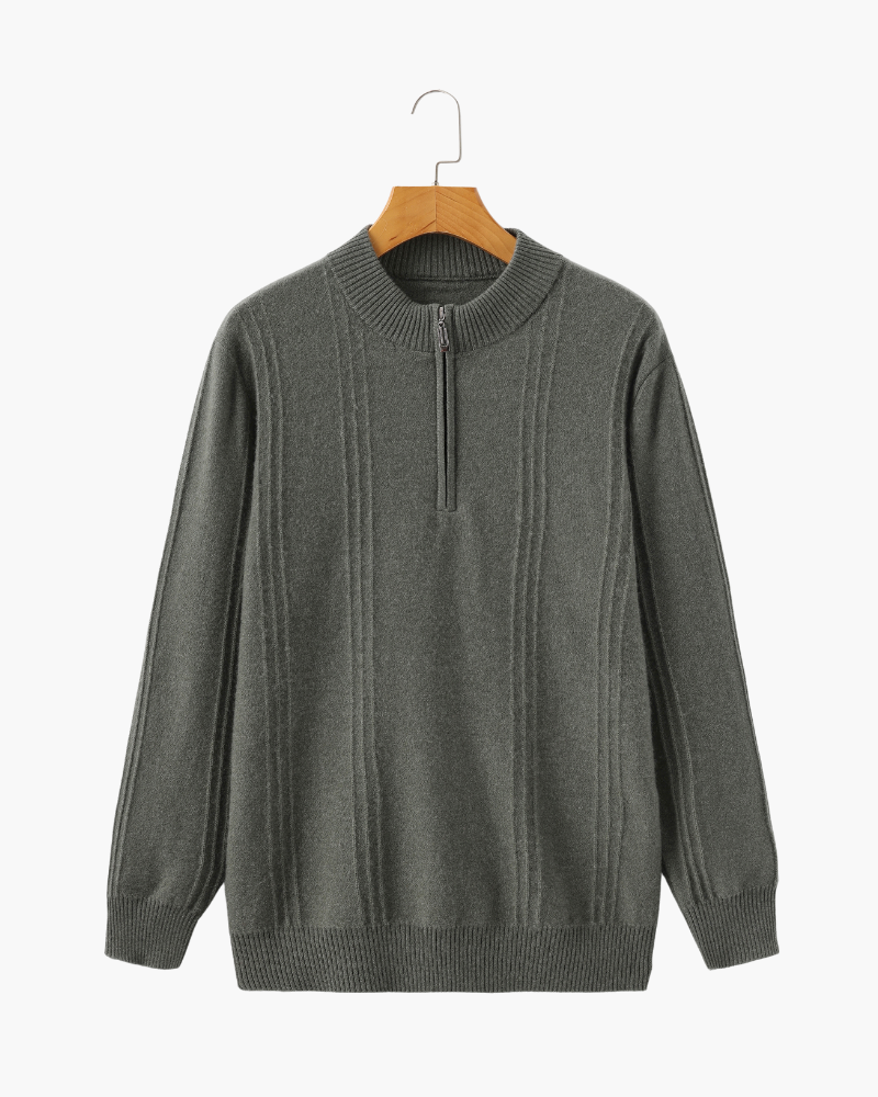 The Soriano Cashmere Ribbed Half Zip