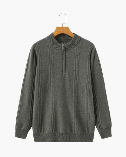 The Soriano Cashmere Ribbed Half Zip