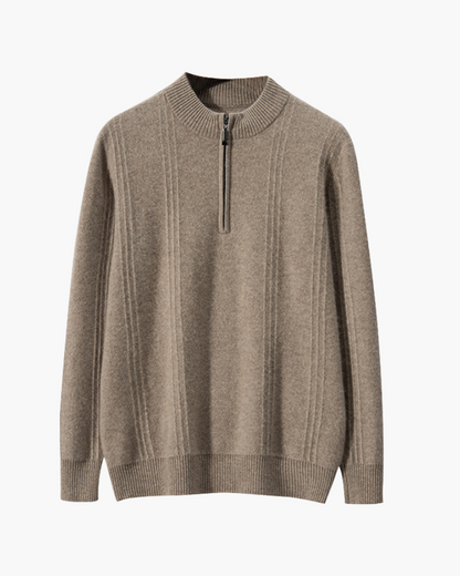 The Soriano Cashmere Ribbed Half Zip