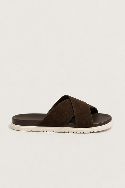 Soriano Crossover Slide Dark Brown