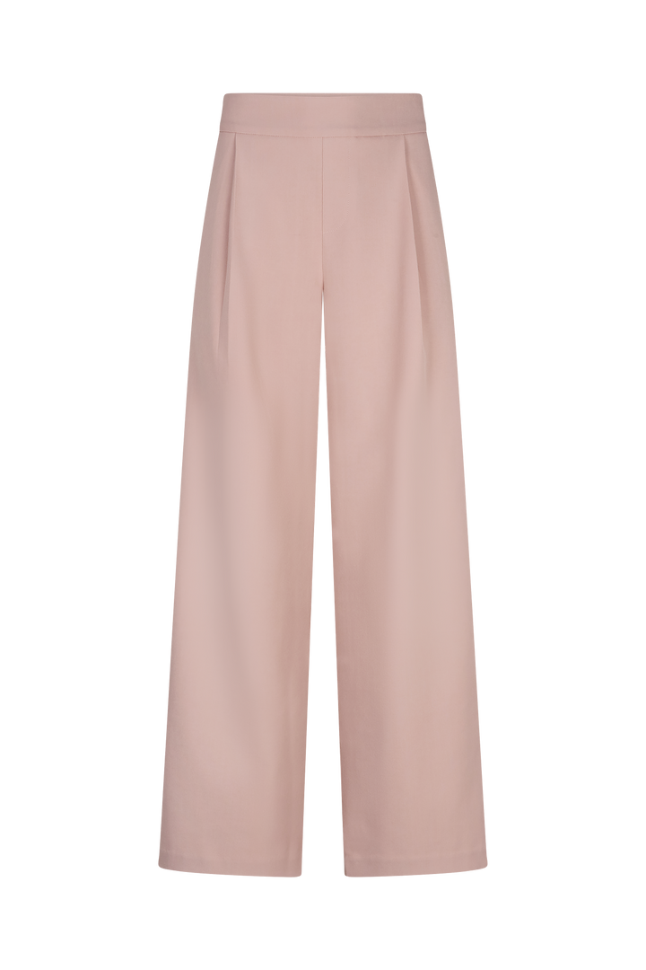 The Soriano Wide-Leg Trouser - Rose - Front