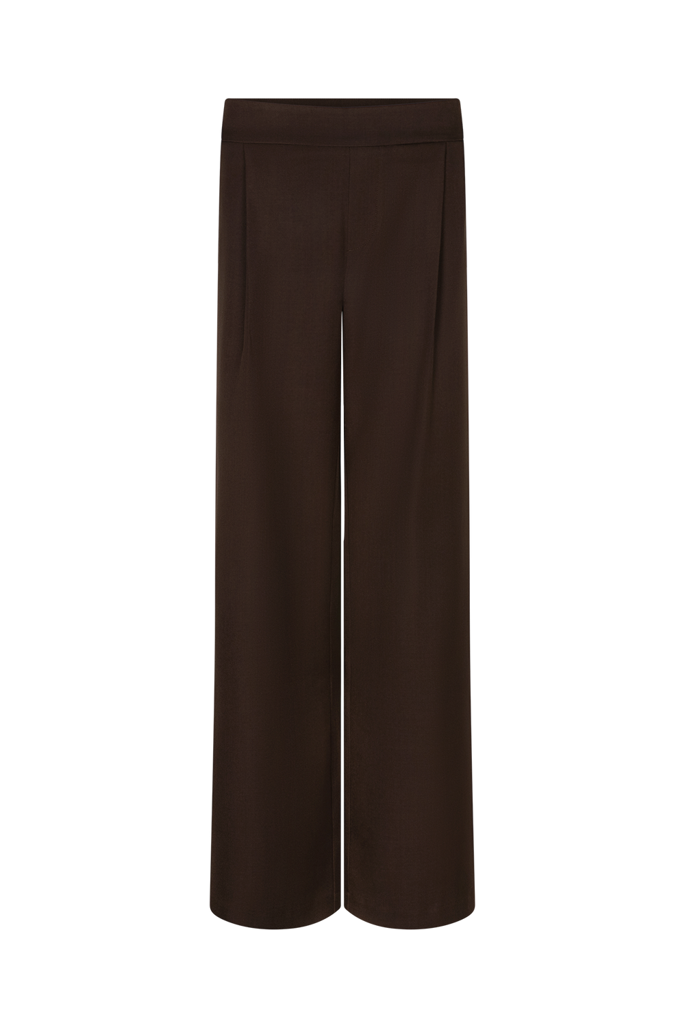 The Soriano Wide-Leg Trouser - Brown - Front