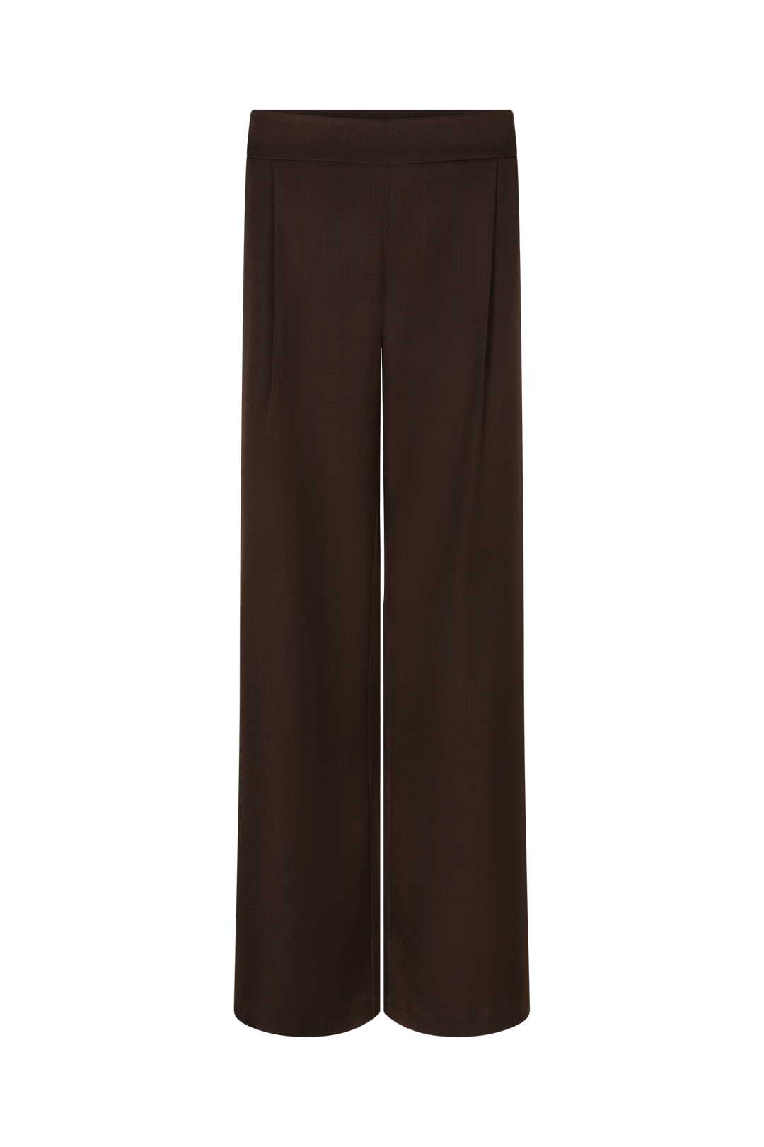 The Soriano Wide-Leg Trouser - Brown - Front