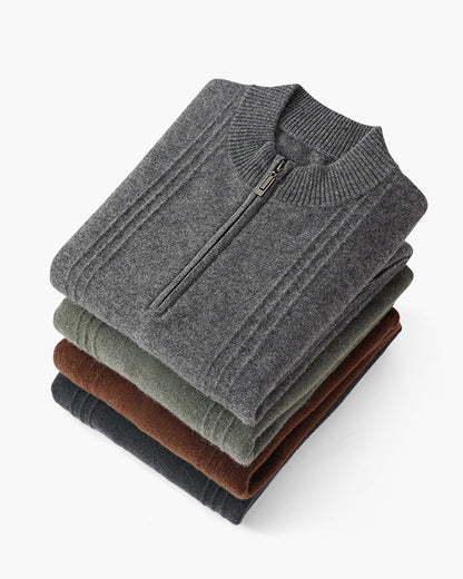 The Soriano Cashmere Ribbed Half Zip
