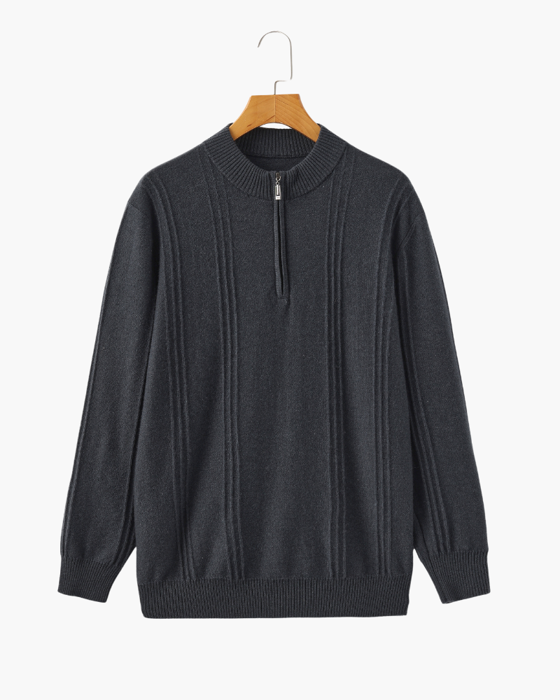 The Soriano Cashmere Ribbed Half Zip