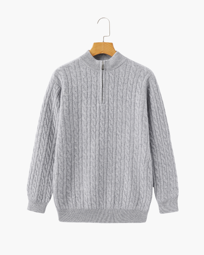 The Soriano Cashmere Woven Half Zip