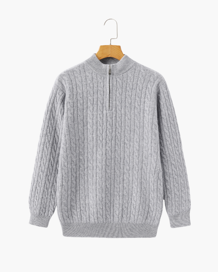 The Soriano Cashmere Woven Half Zip