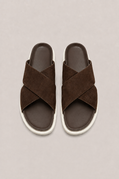 Soriano Crossover Slide Dark Brown