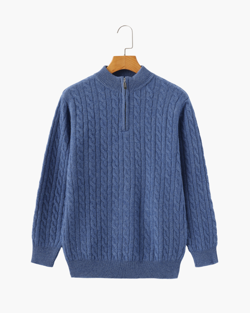 The Soriano Cashmere Woven Half Zip