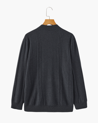 The Soriano Cashmere Ribbed Half Zip