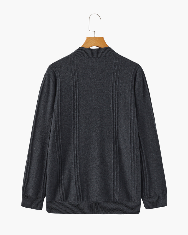 The Soriano Cashmere Ribbed Half Zip