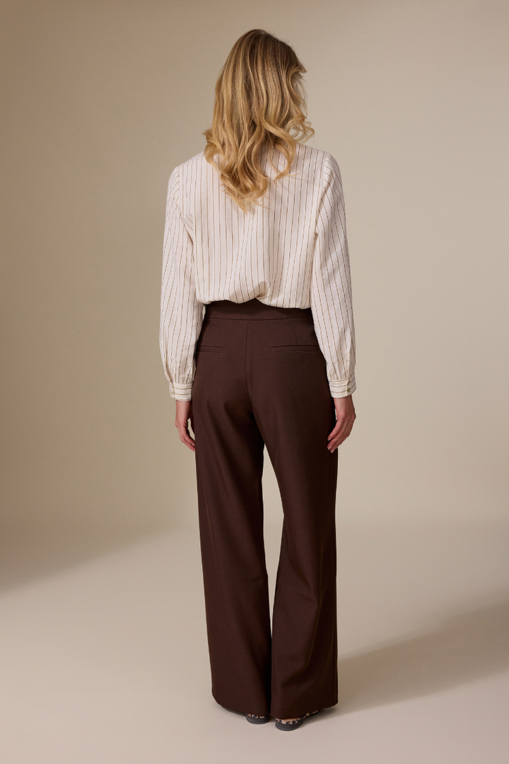 The Soriano Wide-Leg Trouser - Brown - Styled 2