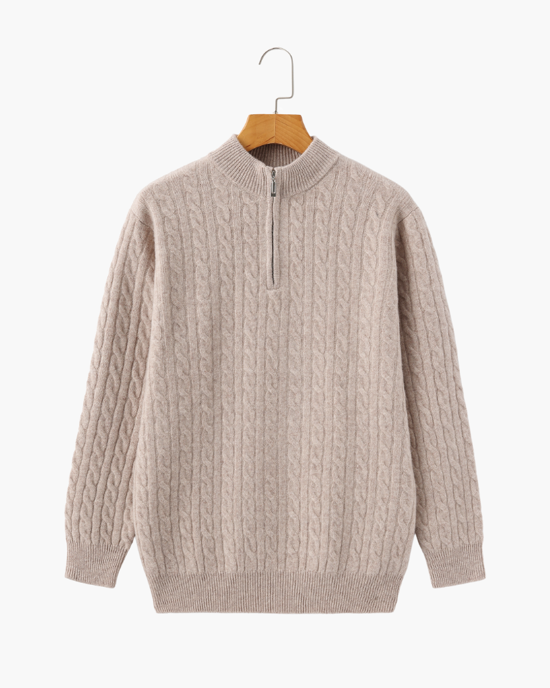 The Soriano Cashmere Woven Half Zip