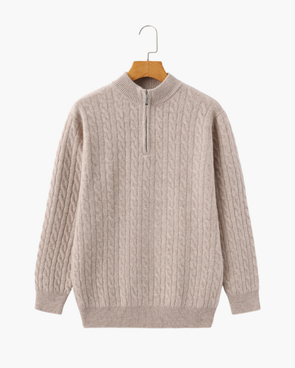 The Soriano Cashmere Woven Half Zip