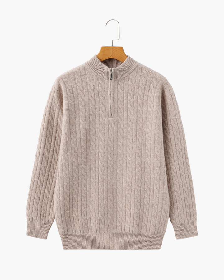 The Soriano Cashmere Woven Half Zip
