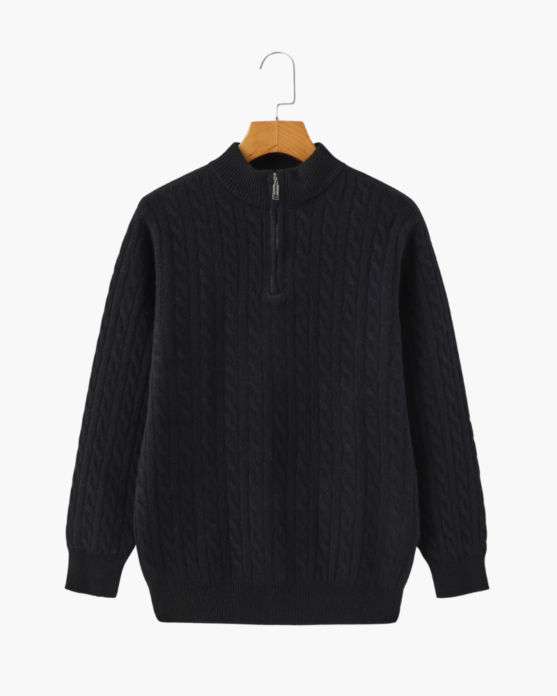 The Soriano Cashmere Woven Half Zip