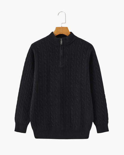 The Soriano Cashmere Woven Half Zip