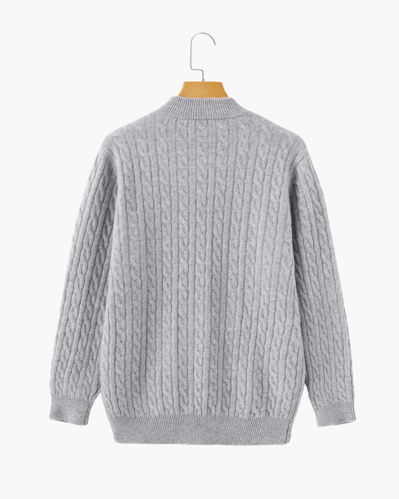 The Soriano Cashmere Woven Half Zip
