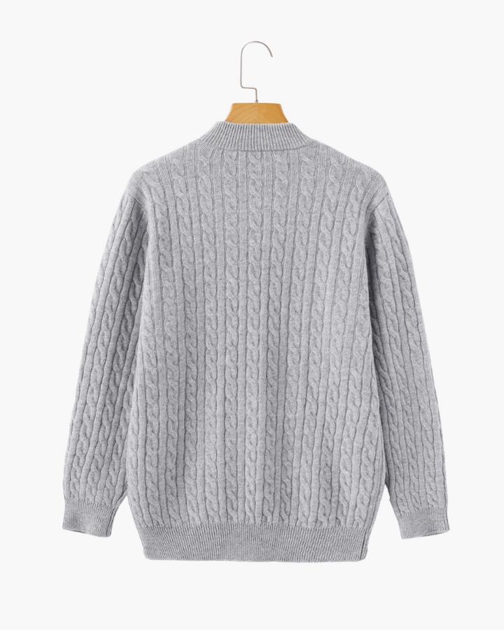 The Soriano Cashmere Woven Half Zip