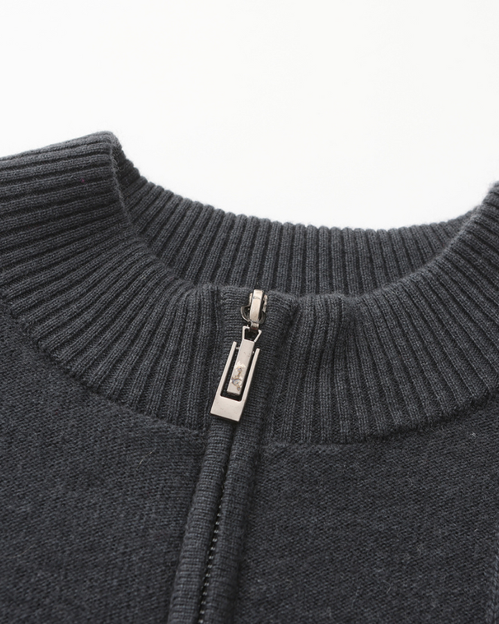 The Soriano Cashmere Ribbed Half Zip