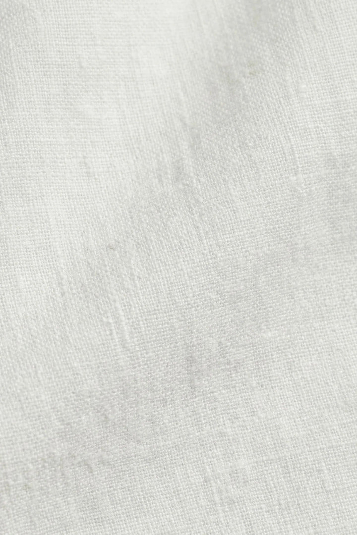 The Soriano Linen Drawstring Trousers White flat lay