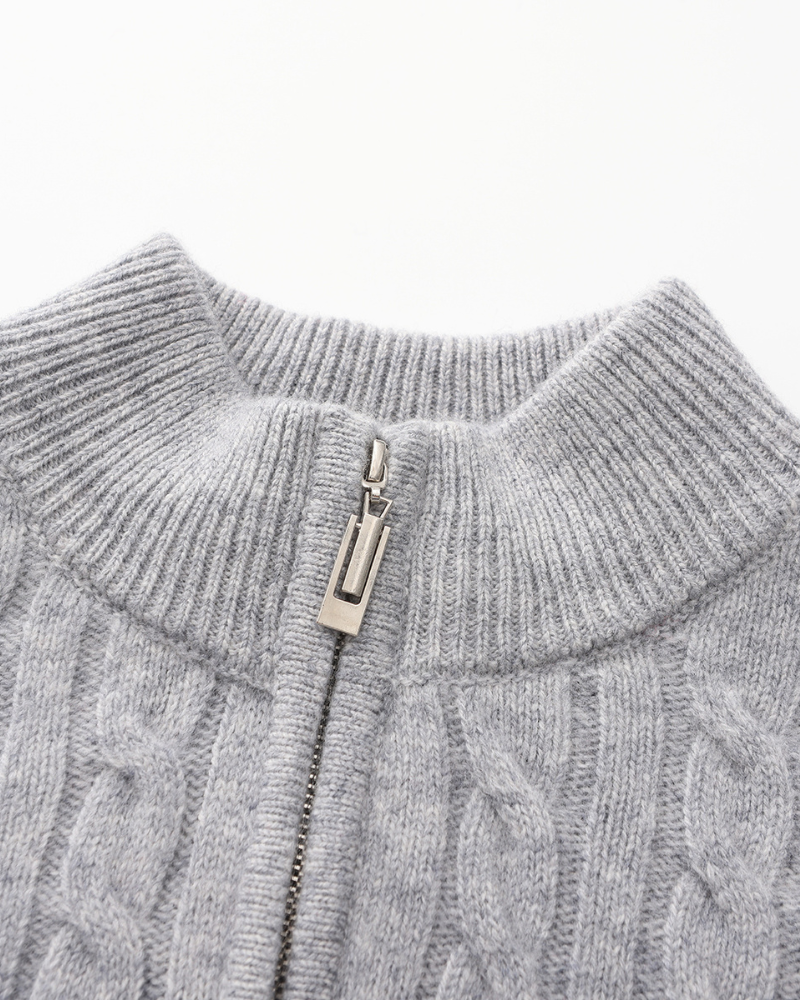 The Soriano Cashmere Woven Half Zip