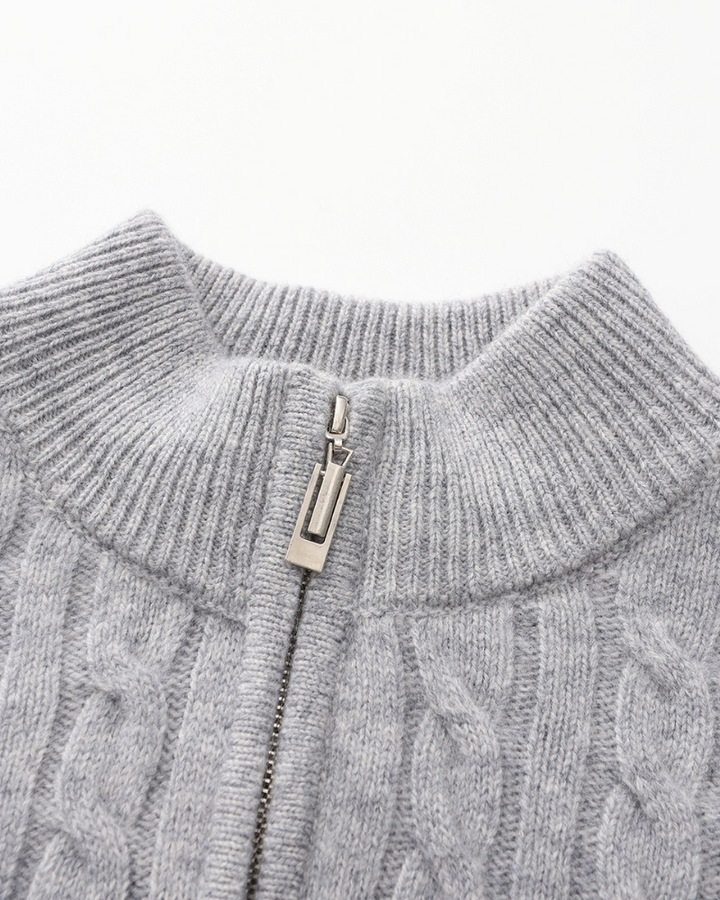 The Soriano Cashmere Woven Half Zip