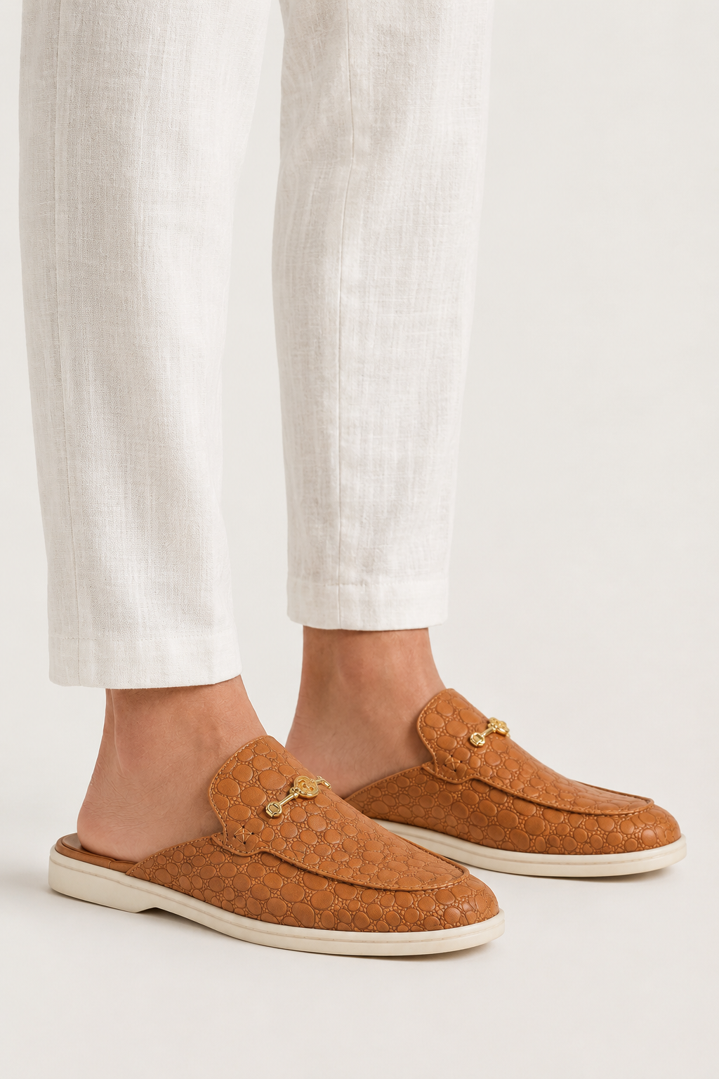 The Soriano Amalfi Croco Mule — Terracotta