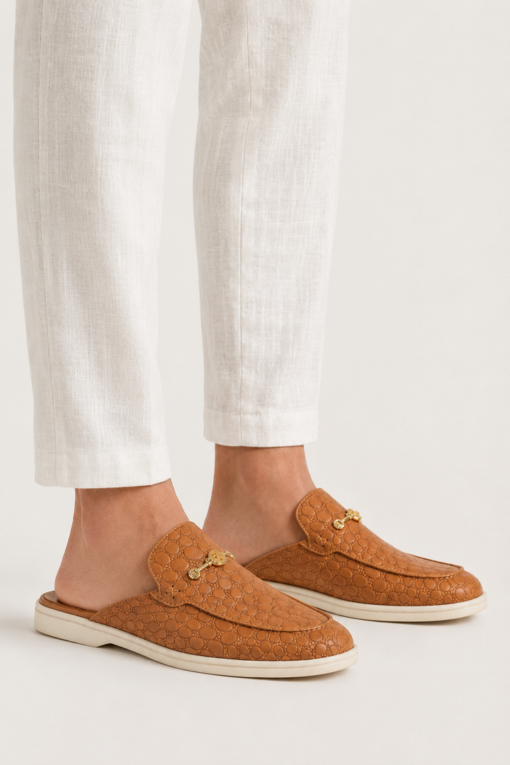 The Soriano Amalfi Croco Mule — Terracotta