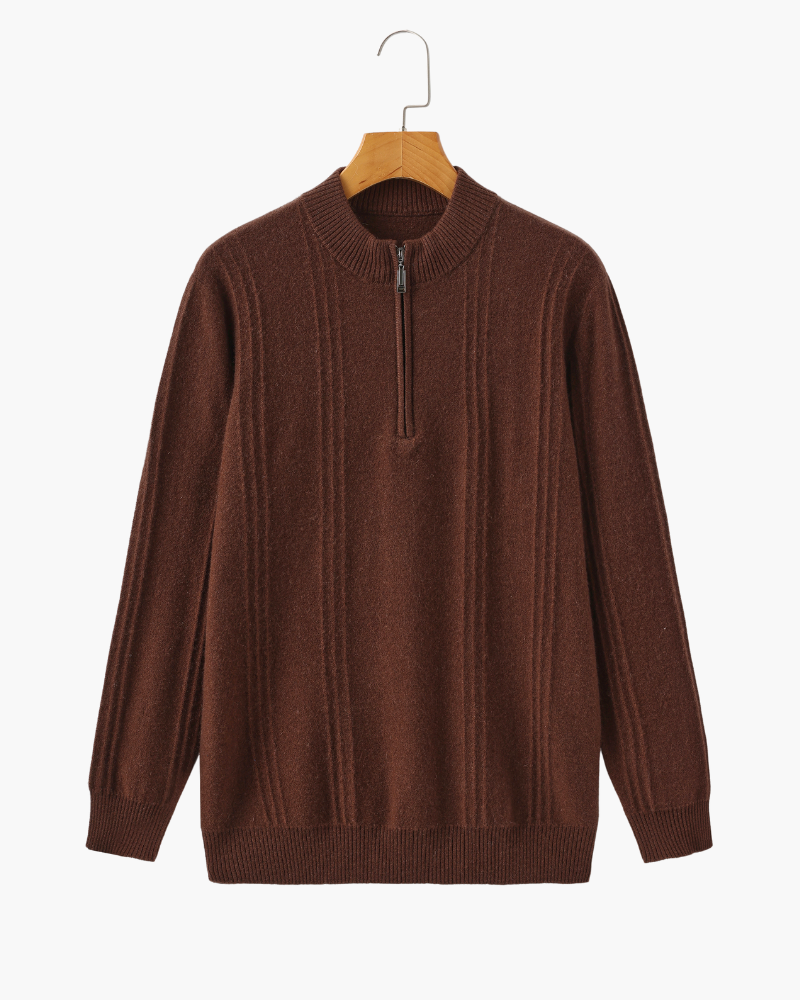 The Soriano Cashmere Ribbed Half Zip