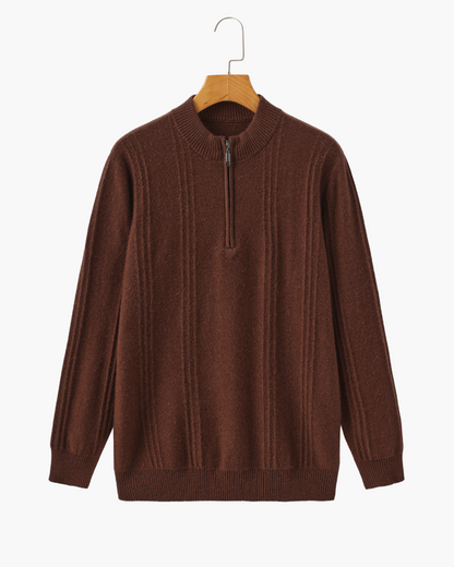 The Soriano Cashmere Ribbed Half Zip