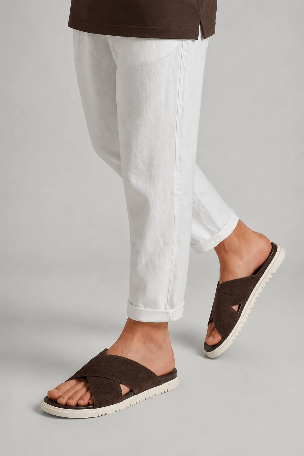 Soriano Crossover Slide Dark Brown