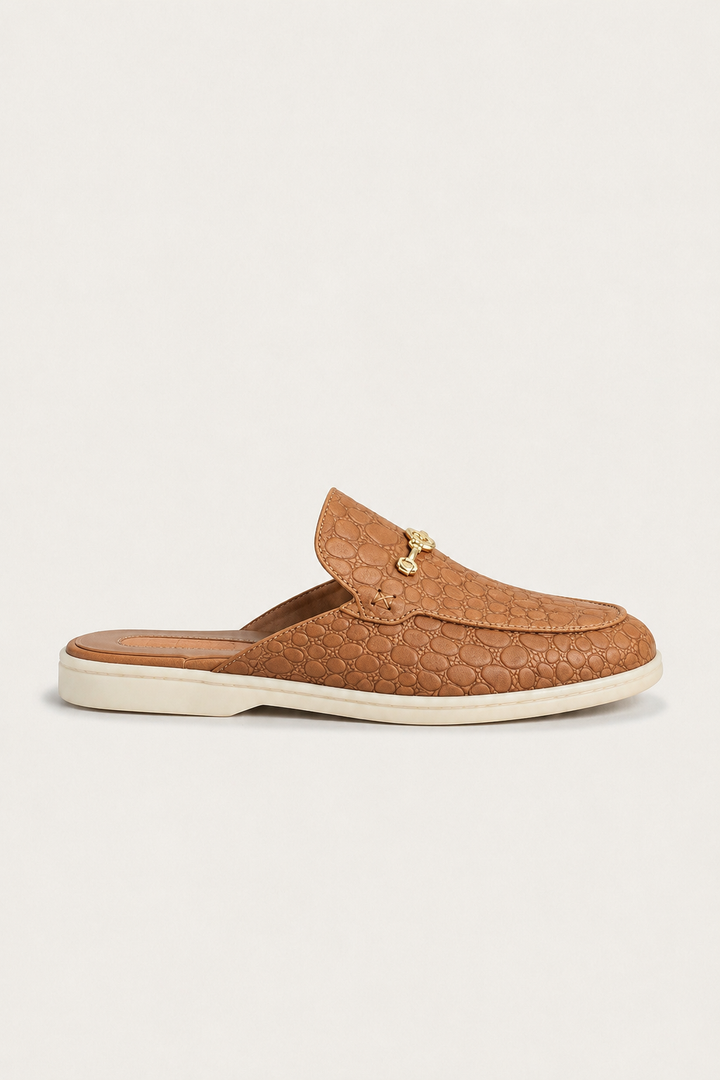 The Soriano Amalfi Croco Mule — Terracotta