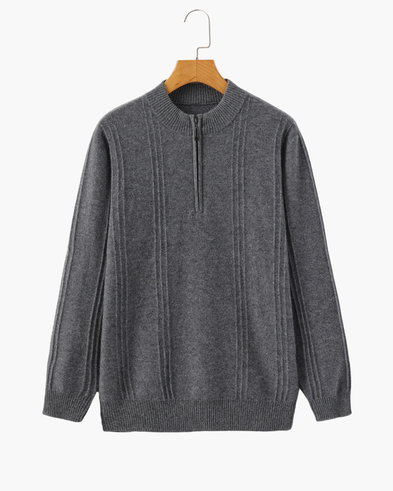 The Soriano Cashmere Ribbed Half Zip