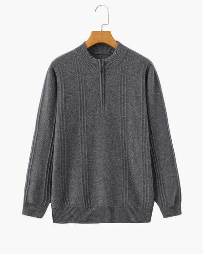 The Soriano Cashmere Ribbed Half Zip