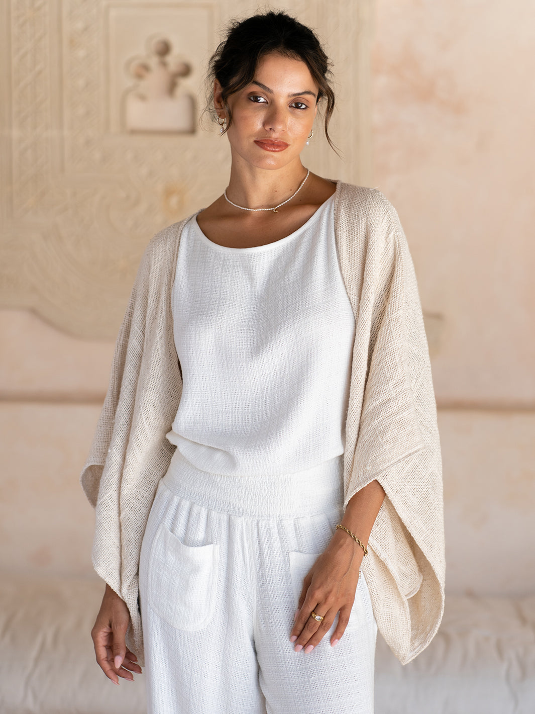 The Bloom Cotton Shrug — Ecru