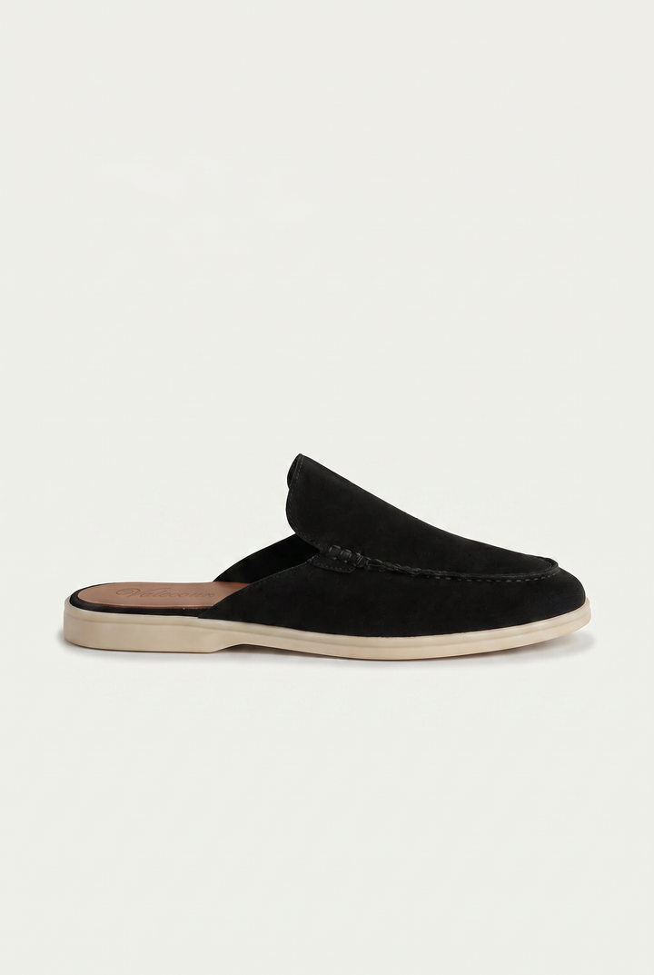 The Soriano Milano Suede Mule — Black