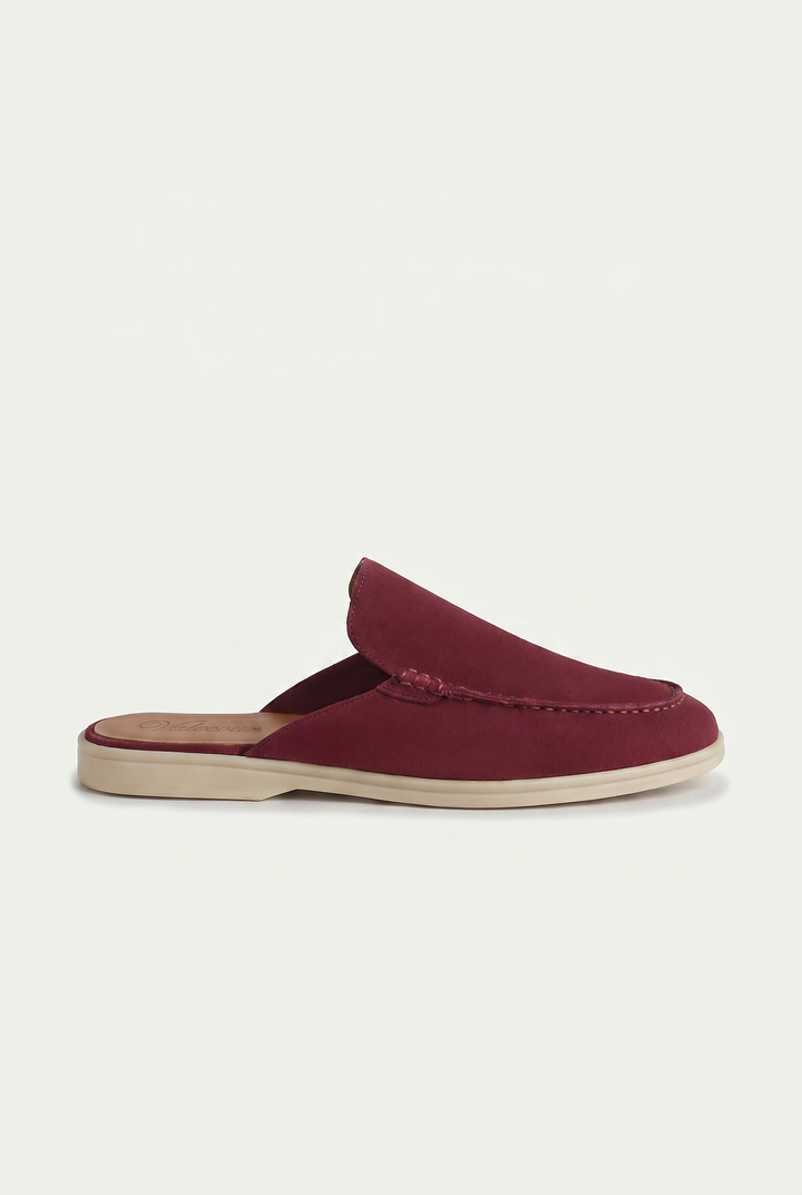 The Soriano Milano Suede Mule — Burgundy