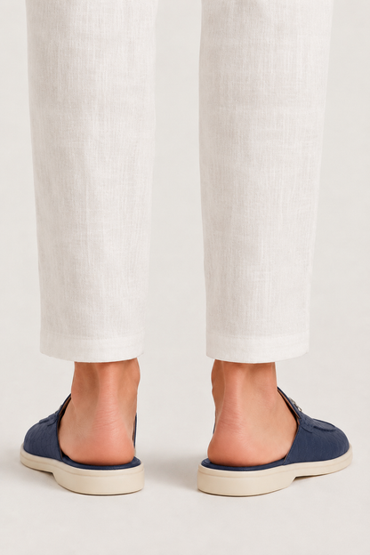 The Soriano Amalfi Croco Mule — Navy