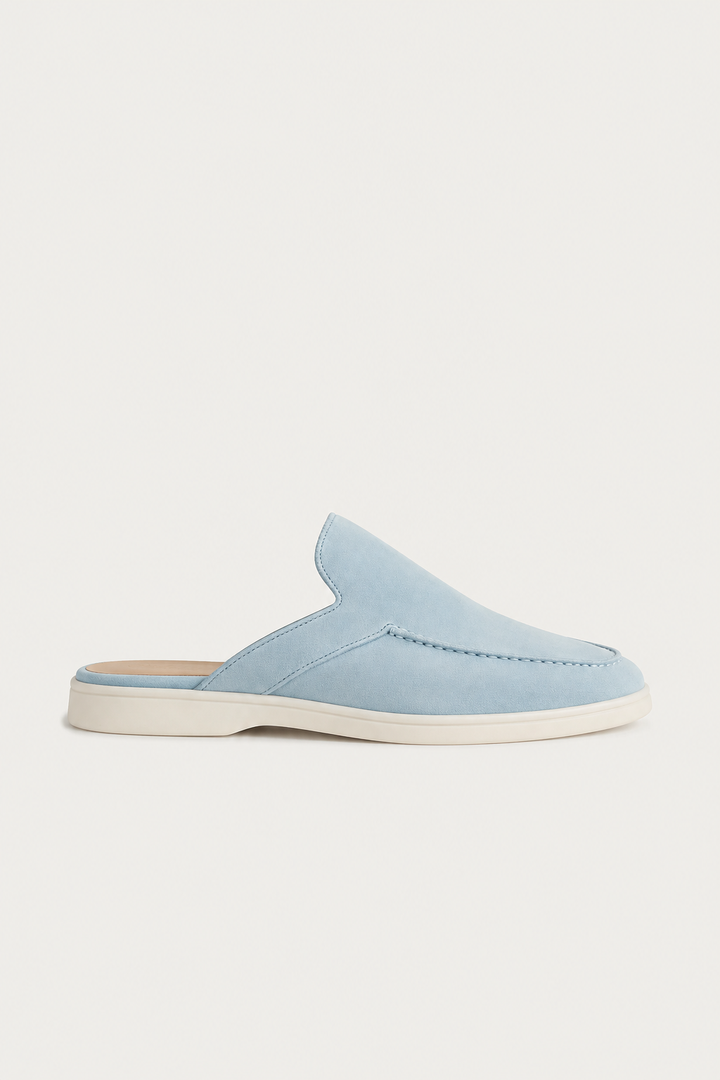 The Soriano Verona Moc-Toe Mule — Sky