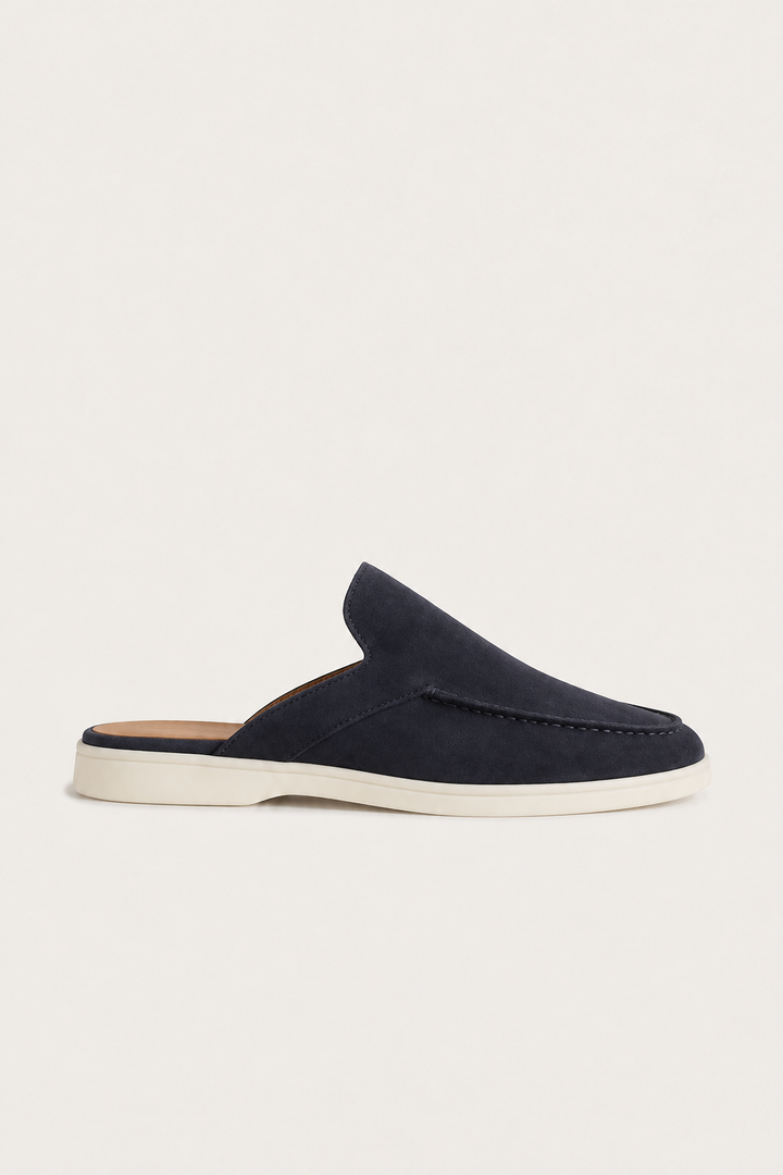 The Soriano Verona Moc-Toe Mule — Navy