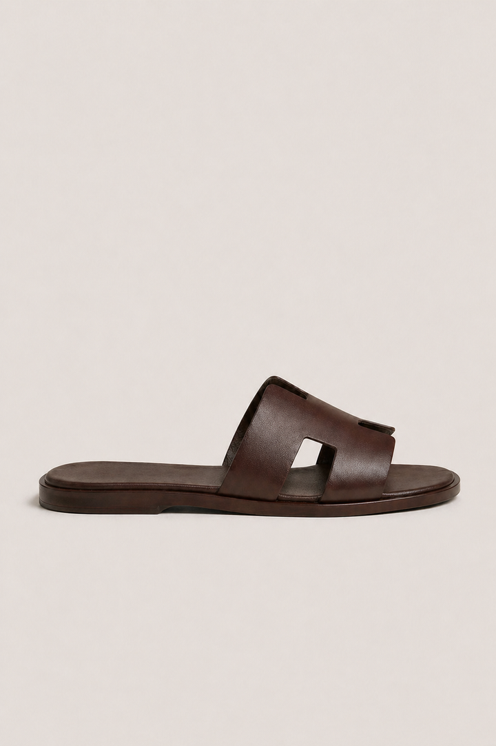 The Soriano Leather Sandal Dark Brown