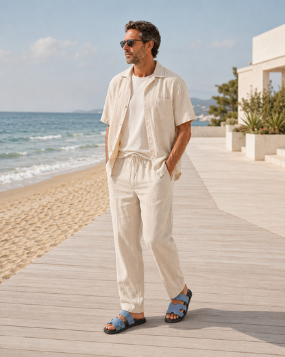 Soriano Taormina Suede Sandal Azzurro