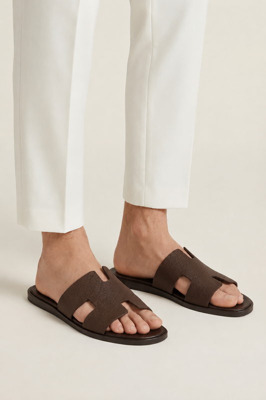 The Soriano Leather Sandal Dark Brown