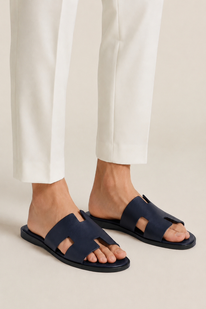 The Soriano Leather Sandal Blue